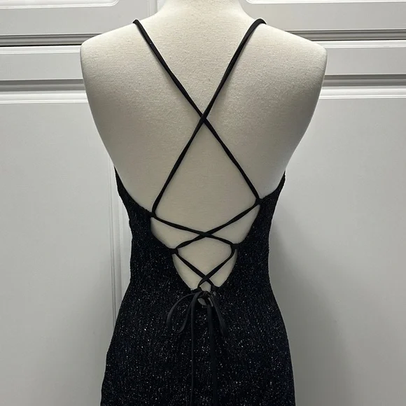 Hourglass Shimmering Black Dress - Picture 2 of 10